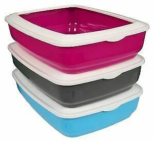 CAT LITTER TRAY WITH RIM